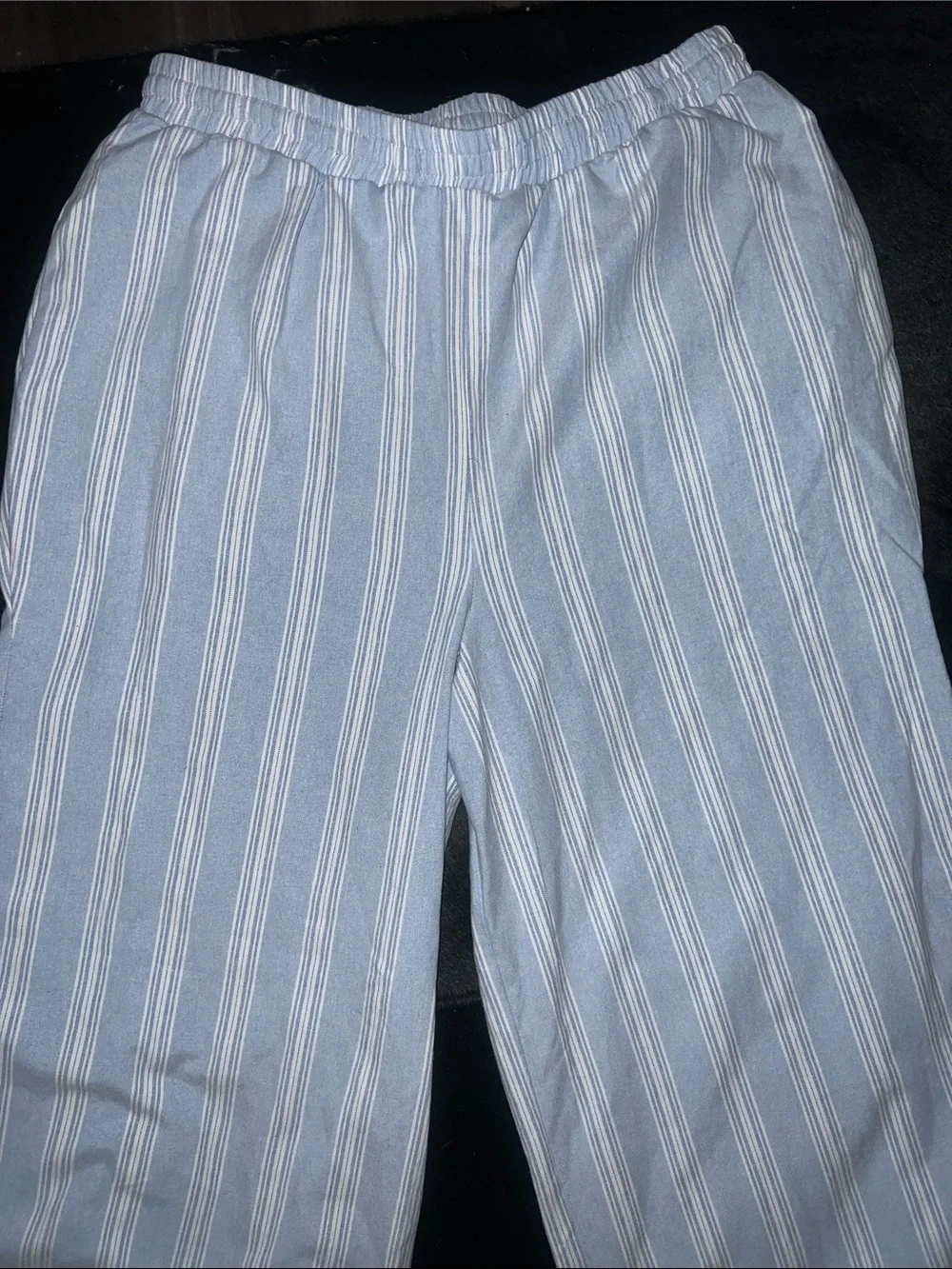 LIGHT BLUE STRIPED PAJAMA PANTS